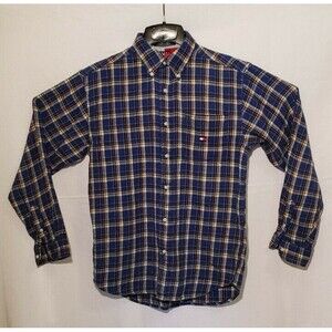 Tommy Hilfiger Men’s L Flannel Shirt Long Sleeve Lightweight Plaid Cotton Casual